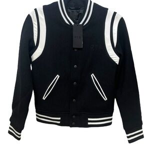 RtA Ophelie Varsity Black White Trim Jacket Size XXS Streetwear Swag Varsity NWT